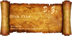 Dick Zita névjegykártya
